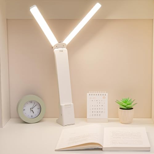 SEKIDAR LEDデスクライト 充電式 4000mAh大容量 折り畳み式 3段階調色＋無段階調光 コンパクト卓上ライト コードレス 読書ライト 多角度調整 メモリー機能 非常灯 寝室/仕事/勉強/旅行対応 携帯便利 ホワイト