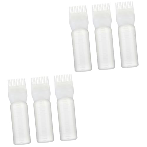 IWOWHERO 2sets Hair Coloring Bottle Applicator Comb for Even Dye Application 3pcs*2