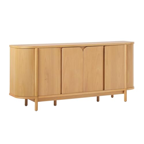 Walker Edison Ezra 70" Curved Sideboard Cabinet - Natural