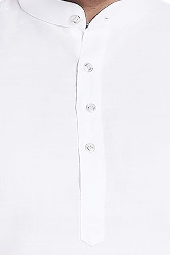 Image of DIVISIVE Men's Plain Cotton Blend Linen Slim Fit Kurta Pyjama Set