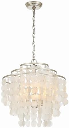 Crystorama Brielle 4 Light Antique Silver Chandelier