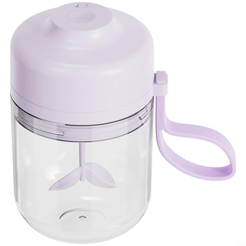 Risveglio Botella agitadora eléctrica automática de 400 ml, taza de café y proteína en polvo de alta velocidad, operación con un solo botón, tipo de carga (morado claro)