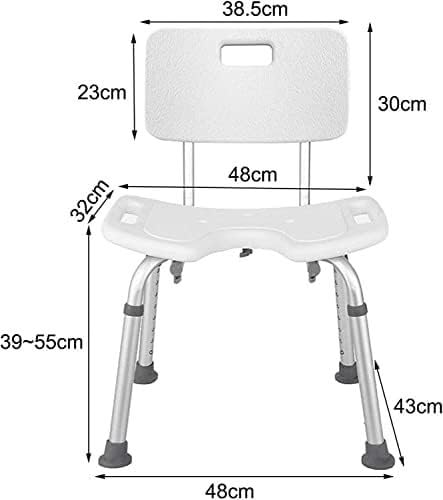 Silla de Ducha for Personas Mayores con Discapacidad, Asiento de Baño, Altura Regulable, Silla de Diseño Antideslizante con Respaldo, Bancos, Asiento de Bañera, Taburete de Ducha