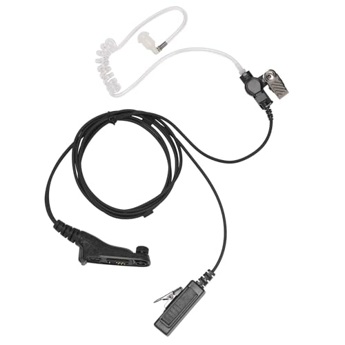 Yolipar Two-Wire APX6000 XPR7550 Earpiece Surveillance Compatible with Motorola Radio APX4000 XPR7380 XPR7580 XPR7350e XPR7380e XPR7550e XPR7580e Walkie Talkie with PTT Mic Transparent Tube Headset