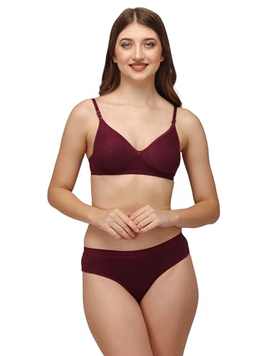 Image of Women's Pack of 1 Full Comfortable Cotton Blend Chami Bra Panty Set - GPZ MAHIRA Set