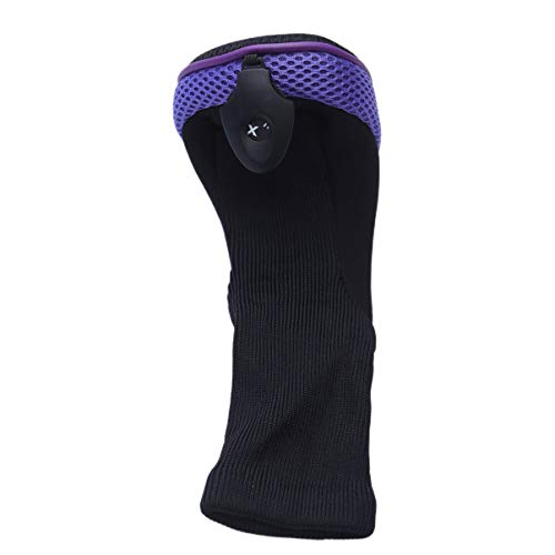 Conjunto de 3 peças de capa de cabeça de taco de golfe LIOOBO com 5 etiquetas (roxo)