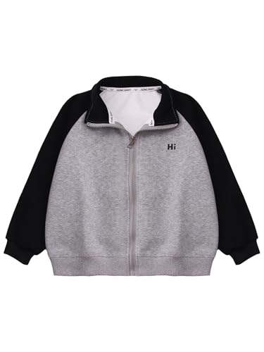 Unisex Kids Girls Boys Winter Warm Sherpa Lined Zip Up Jacket Stand Collar Long Sleeve Zipper Sweatshirt Outerwear3