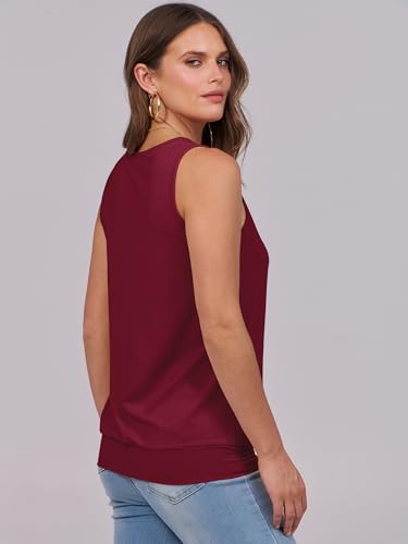 Image of ANRABESS Women Tank Tops Summer V Neck Sleeveless Casual Loose Fit Cute Cami Basic T Shirts Solid Tees 2026 Trendy Outfits