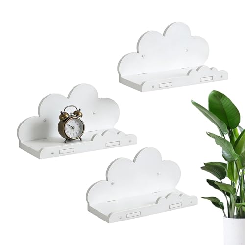 Estantes flotantes blancos – 29,5 x 9,4 x 15 cm, decoración flotante montada en la pared, decoración de estante para guardería, para libros, niños, niñas, esquina, hogar, baño, sala de juegos