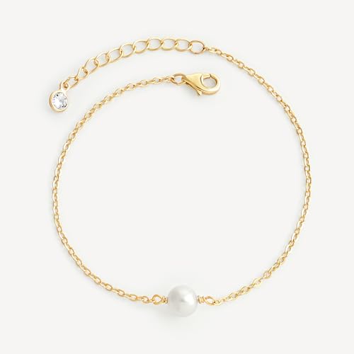 Image of MEVECCO Bracelet for Women 14K Gold Plated Dainty Chain Simple Jewelry Cute Handmade Minimalist for Her