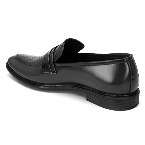 Image of STANPHORD Men Formal Slip-On Loafer Shoes | Lightweight PU Casual Office Wear Moccasins | Cushioned Insole | Anti-Slip Sole | Business Casual (TPSH M609)