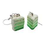 Green Ombre Cake Earrings Handmade 4 layer Mini Faux Food Jewelry Birthday Gift Christmas Halloween