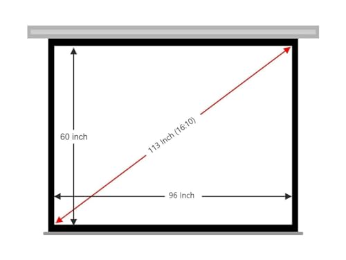 Image of MOIZ 113 Inch Wall Autolock Pull Down Projector Screen, 96 Inch. - Width x 60 Inch. - Height, Ratio - 16:10 Format, Supports Full HD 1080P, UHD-3D-4K Technology(White) 2