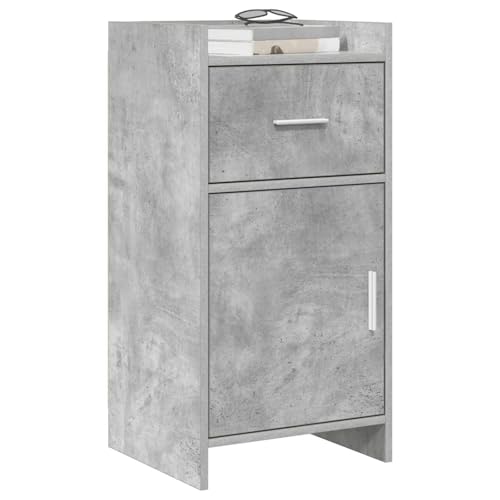 Aparador moderno gris acabado cemento con diseño robusto de madera 4
