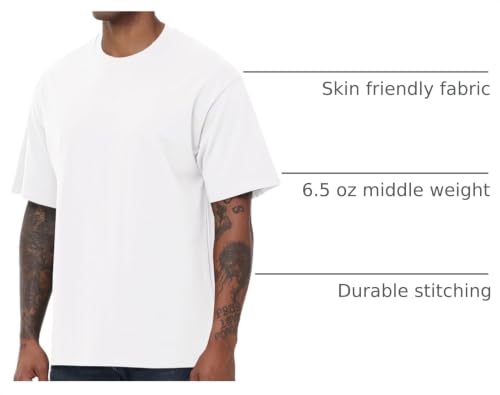 Image of KEEPSHOWING Mens Oversized T-Shirts, Cotton Loose Fit Crewneck Short Sleeve Casual Tees Workout Gym Basic Tops