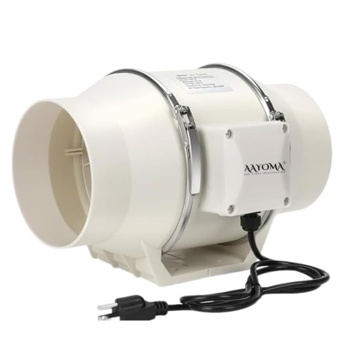 Image of Inline Duct Fan 4 Inch | 40W Quiet Ventilation Extractor | 2600 RPM | 310 m /h Airflow | 34 dB Silent Exhaust Fan for Grow Tent, Kitchen, Bathroom & Hydroponics - With Copper Motor