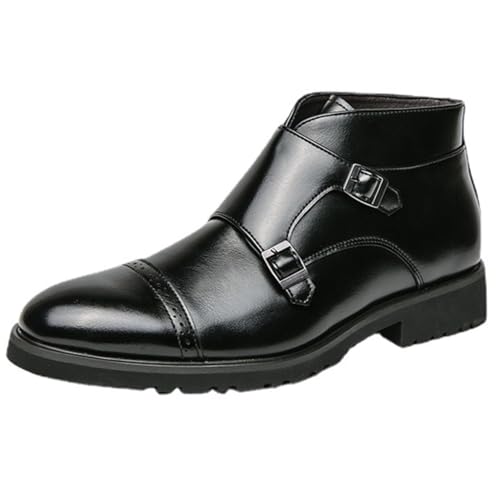 ANUFER Hombre Elegante Doble Hebilla Monje Botines Puntera Puntiaguda Negocio Zapatos de Vestir Negro SD5A1110 EU44 ANUFER Hombre Elegante Doble Hebilla Monje Botines Puntera Puntiaguda Negocio Zapatos de Vestir Negro SD5A1110 EU44