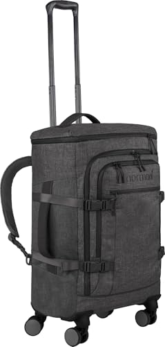 normani Handgepäck 4-Rad Reisetaschen-Rucksack 38 Liter Reiserucksack mit Trolleyfunktion mit Frontloader und Laptopfach Farbe Dunkelgrau