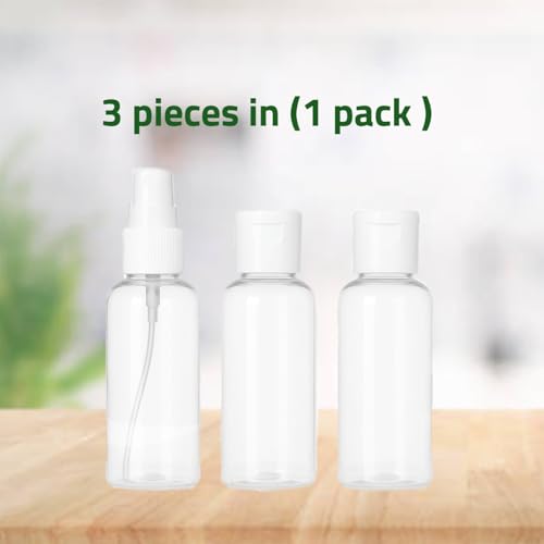3 Pack Travel Bottles for Toiletries Travel Toiletry Bag Plastic Empty Perfume Liquids Leak Proof Clear Toiletries Containers Accessories Skincare Essentials Spray Bottles (1 Pack) - Image 3
