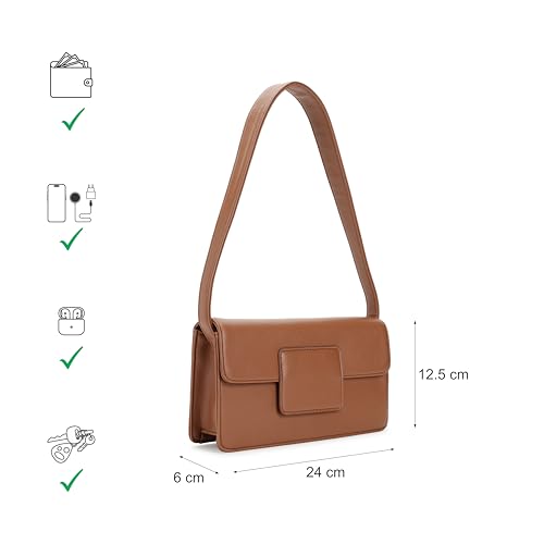 Image of Fastrack Solid Shoulder Bag For Women | Faux-Leather Bag with Silver Hardware | Stylish Shoulder Bag For Daily & Casual Use