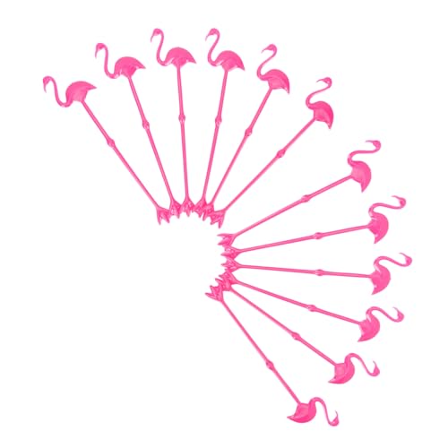 COLLBATH 12Pcs Flamingo Drink Stirring Sticks Reusable Cocktail Mixers for Parties Bars Cafes Home Use Lightweight Adorable Beverage Rods for Stirring Drinks