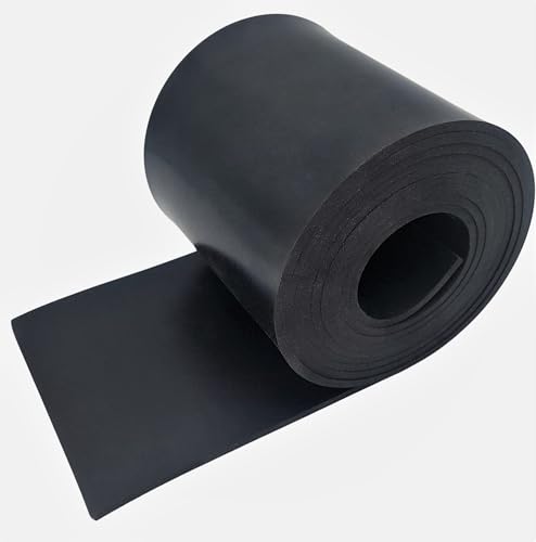 Wulkow Gummistreifen 2mm stark - BREITE + LÄNGE wählen - Auswahl: L: 150mm x 1000mm x 2mm | Gummimatte Gummirolle Gummiplatte Vollgummi Schürfleiste Hartgummi für Garten, Haus und Industrie