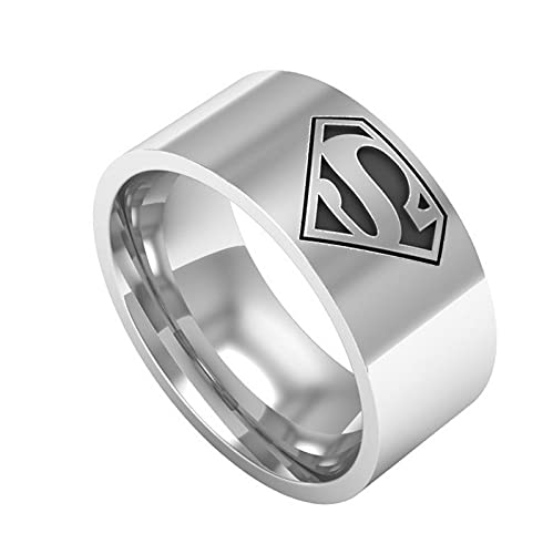 Chip Trip Superman Ring Titanium Steel Man Ring Superman Logo Ring