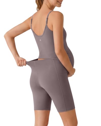 G4Free - G4Free Maternity Bodysuit Shorts Pregnancy One Piece Romper, Taupe, M - Best Deal on Amazon