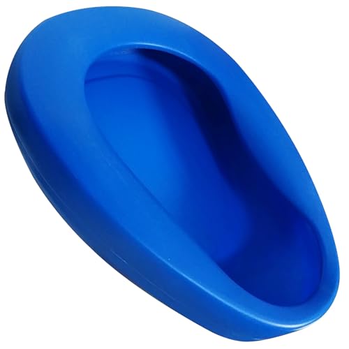 Rhinenet Bassine de lit en plastique épais robuste pour soins infirmiers avec pente de 10 degrés - Grand plateau de lit d'urgence avec forme profilée pour patientes et personnes âgées - Bleu