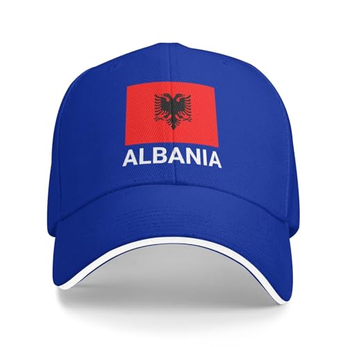 Support Albanie Drapeau Chapeau Albanais Casquettes pour Hommes Femmes I Stand avec Albanie Baseball Casquette Trucker Chapeaux, bleu, Taille unique