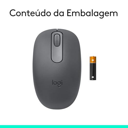 Mouse sem fio Logitech M196 com Conexão Bluetooth, Design Ambidestro Compacto, Rastreamento Preciso,