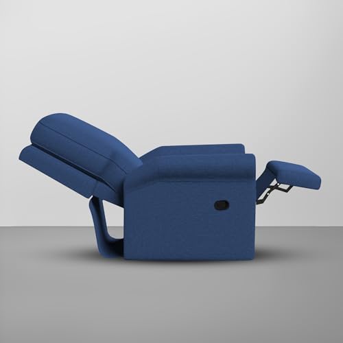 Image of CASALIVING Mersin Comfy Fabric Single Seater Recliner Chair, Recliner Sofa for Relaxing, Recliner Chair for Home Relax (Blue) | Premium Fabric Sofa
