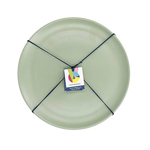 KitchenCraft Colourworks Plastic Dinner Plates, Classics Colours, Set of 4 - Image 3