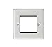 Price comparison product image Knightsbridge CS2GBC 2G Modular Faceplate - Square Edge Brushed Chrome, 10.5 mm*89.0 mm*89.0 mm