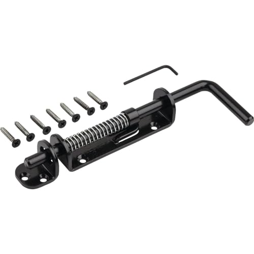National Hardware N109-214 V1142 Spring Loaded Heavy Duty Sliding Bolt, Black, No Size