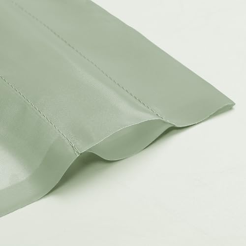 Image of OVZME 2 Panels Sheer Sage Green Curtains 54 Inches Length Window Treatment for Kitchen, Elegant Airy Transparent Curtain Draperies Rod Pocket for Kids Living Room, Each 42 Width 54 Length