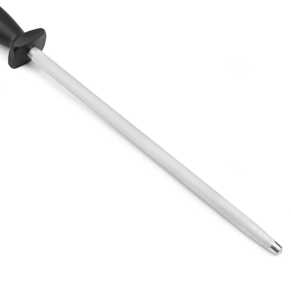 ARCOS Afilatore in Acciaio Nitrum con Lama da 300 mm – Corpo in Acciaio al Carbonio Rivestito in Cromo, Manico in Polipropilene – Nero, Serie Chaira