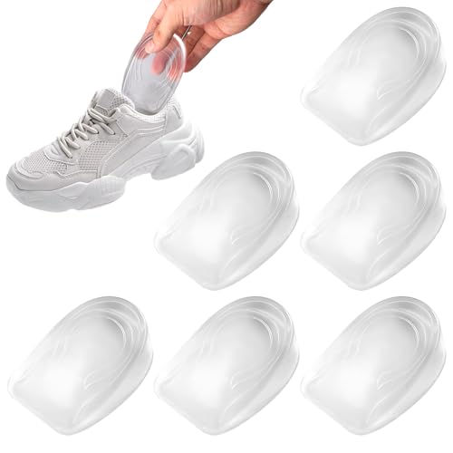 3 Paare Innere Erhöhung Fersensporn Einlagen, Schuheinlagen Erhöhung 2Cm, Fersenpolster Fersenkissen, Silikon Gel Fersenkeil,Fersenkeile Für Schuhe, Fersenerhöhung Für Damenschuhe Herrenschuhe Stiefel