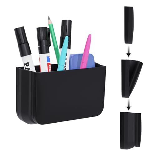 Magnetic Foldable Pen Holder, Magnetic Dry Erase Marker Pencil Holder, Strong Magnet Remote Holder Storage Organizer for Office, Whiteboard, Locker, Home Refrigerator, Desk Accesso image 6