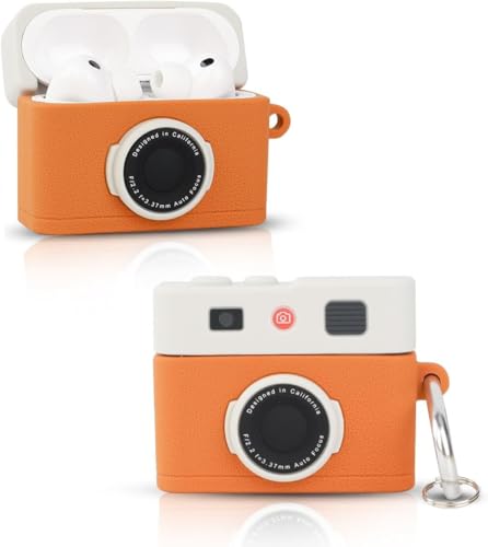 Image of Meyaar Case Compatible with Apple AirPods Pro 3 Protective Funny Cute Cartoon Slim Cover with Keychain (Camera Brown)