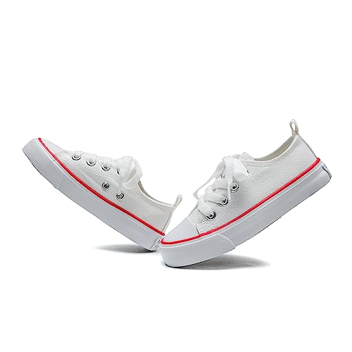 Kids Shoes Toddler Canvas Sneakers for Boys & Girls - Breathable, Lightweight & Durable Lace-Up Shoes Non-Slip Rubber Sole, Classic School Style for Play & Casual Wear,Ages 2+3