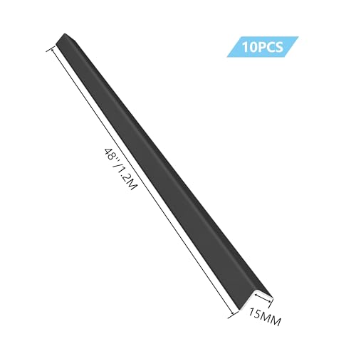 Image of 10pcs 48 inch L*0.59 inch W Aluminum Self-Adhesive Wall Corner Protectors, Wall Furniture Bumper, Safety Baby Proofing Corner Cushion Table Edge，Wide Coverage and Easy to Install - Black