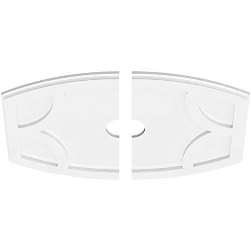Image of Ekena Millwork CMP26X17KY2-03000 Kailey Architectural Grade PVC Contemporary, Two Piece Urethane Ceiling Medallions 26 inchW x 17 3 /8 inchH x 3 inchID x 14 inchC x 1 inchP