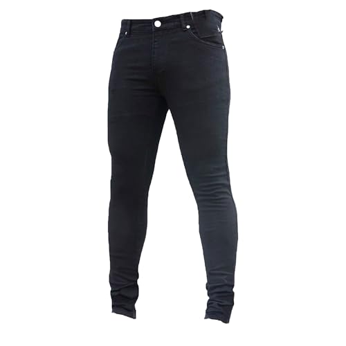 Men's Skinny Ripped Moto Biker Jeans Vintage Classic Distressed Denim Pants Tapered Slim Fit Outdoor Jeans