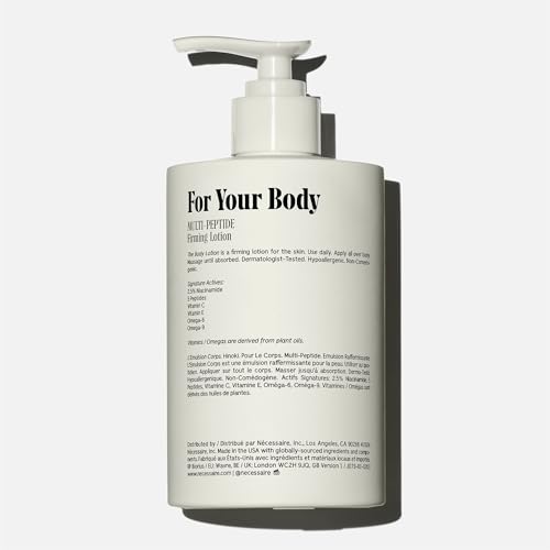 Nécessaire The Body Lotion Hinoki – Multi-Peptide Moisturizer - Firming Body Lotion for Women + Men. 2.5% Niacinamide. Dermatologist-Tested, Vegan. Hypoallergenic for Sensitive Skin. 15.2oz