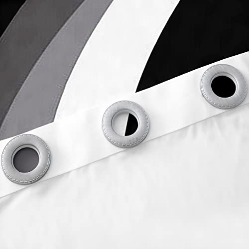 Black Gray Trippy Swirl Curtains For Bedroom Circle Geometric Blackout Curtains(30-50%) Women Men Farmhouse Abstract Geometry Darkening Curtains Retro Stripe Window Drapes (2 Panels, 52 X 63 Inch) #TOP5
