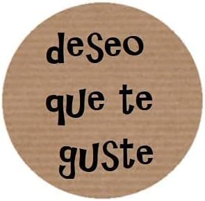 Etiqueta kraft adhesiva DESEO QUE TE GUSTE