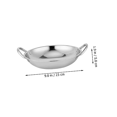 Wok de Acero Inoxidable con Doble Asas de Cocina miniatura 4