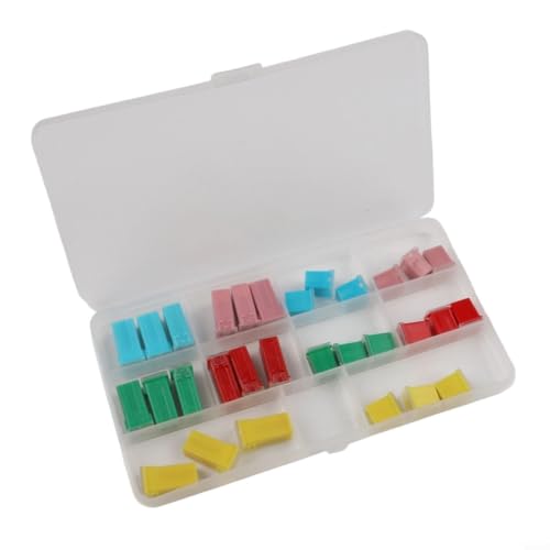 Kit de fusibles cuadrados FABULETTA 30 piezas combinadas 20A-60A núcleo de cobre retardante de llama para autos, camiones, SUVs, botes, ATV, protección de circuito miniatura 3