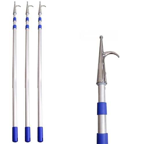 Genérico Pértigas retráctiles Ligeras para embarcaciones - Ganchos de Amarre Extensibles para Rescate acuático, Pesca y Uso náutico - Accesorios para embarcaciones portátiles y duraderos